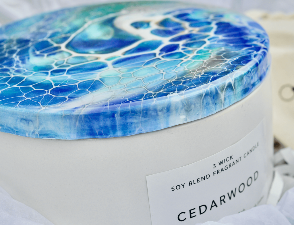 Jewellery and candle gift box - 'Ocean' resin artwork gift set addition