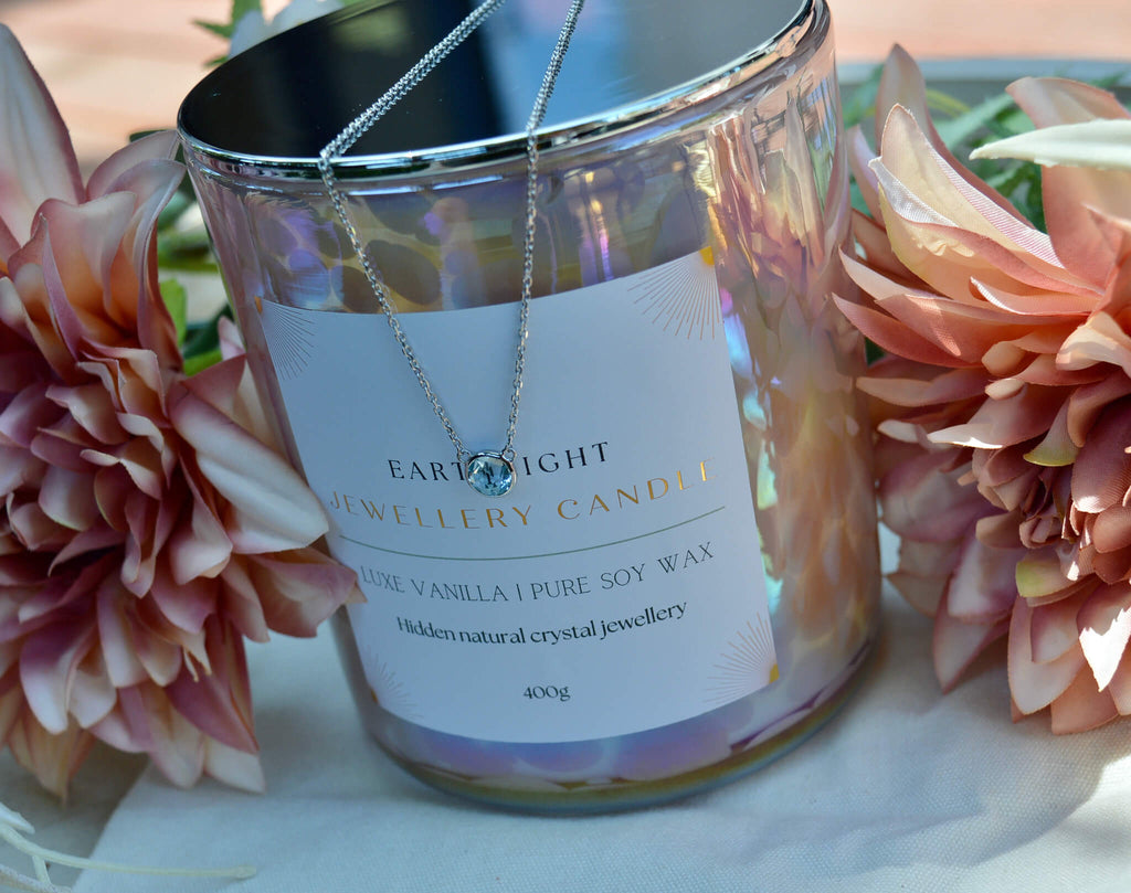 vanilla scented candle with hidden jewellery