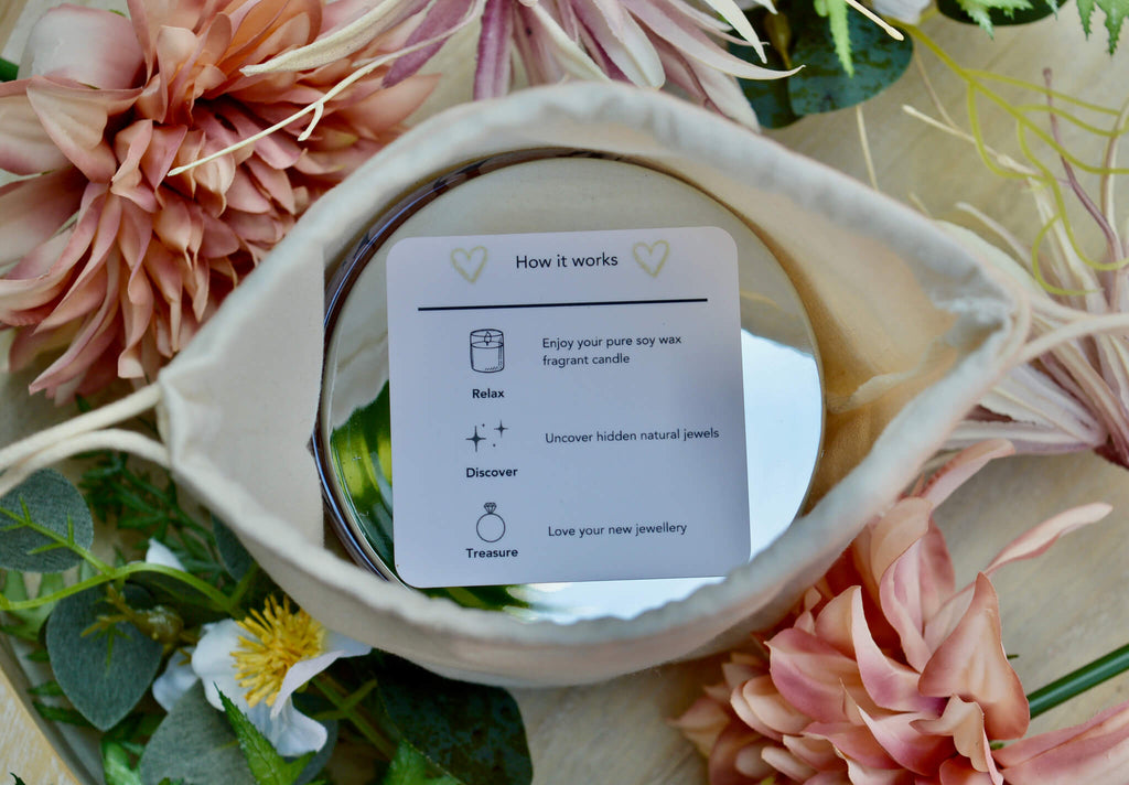 jewellery candle instruction card