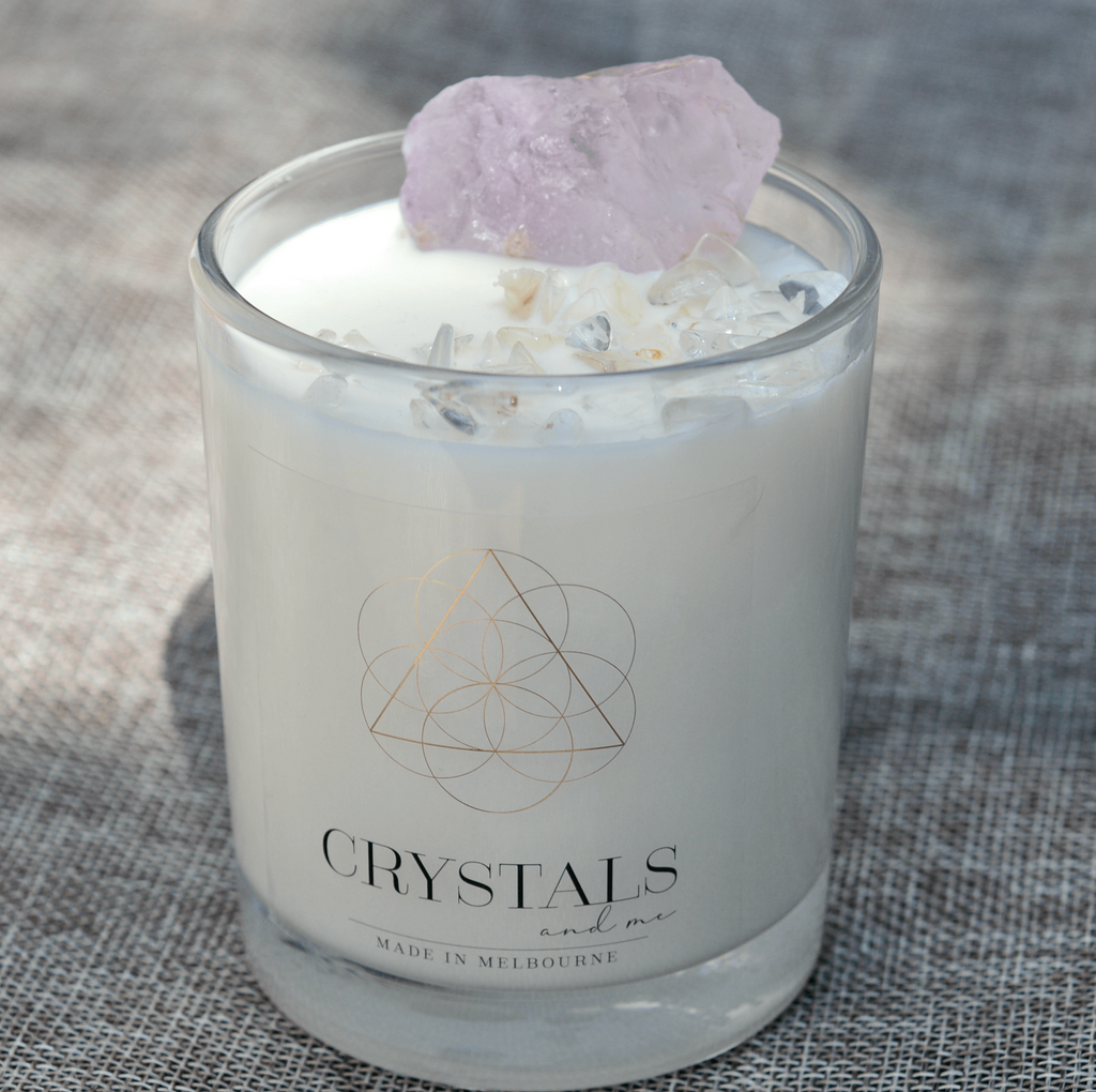 Crystals and Me 'Clarity' premium handcrafted crystal candle 